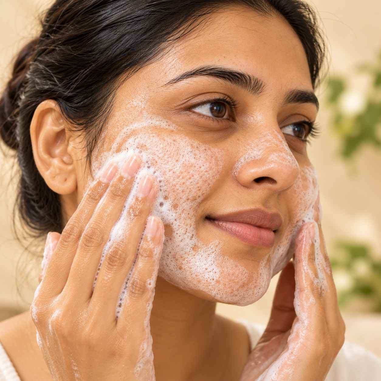Massage on skin in circular motion