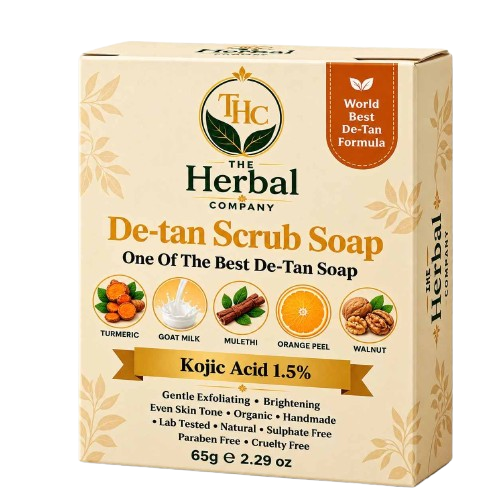 The Herbal Company De-Tan Scrub Soap box with Kojic Acid 1.5%